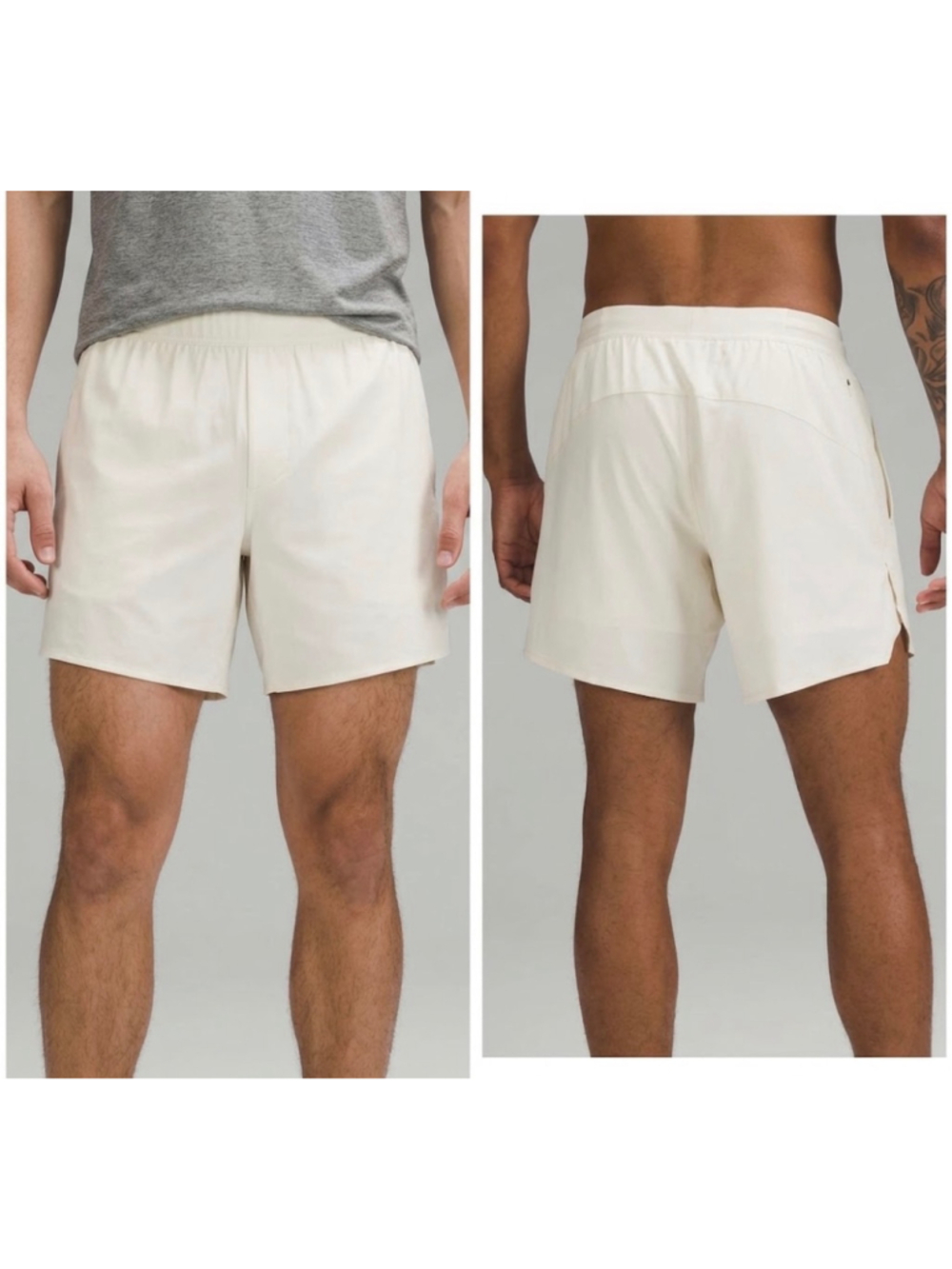 Men's Lululemon Fast and Free Lined Shorts 6" Size L Off-White